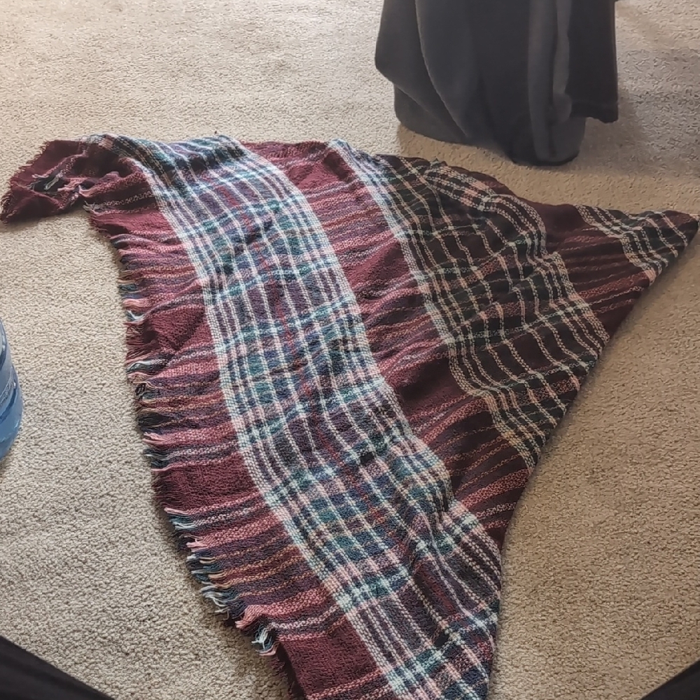 Plaid Fringe Scarf